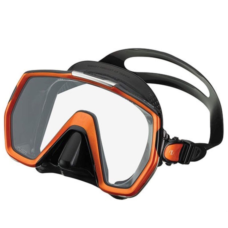 TUSA قناع الغوص TUSA M-1001 فريدوم HD، أسود/برتقالي طاقي، مقاس واحد (M-1001QB-EO) - Image 2